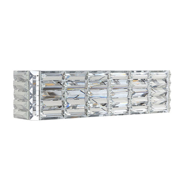 Evelyn Crystal Rectangle Iron/Crystal Glam Modern LED Vanity Light - JONATHAN Y